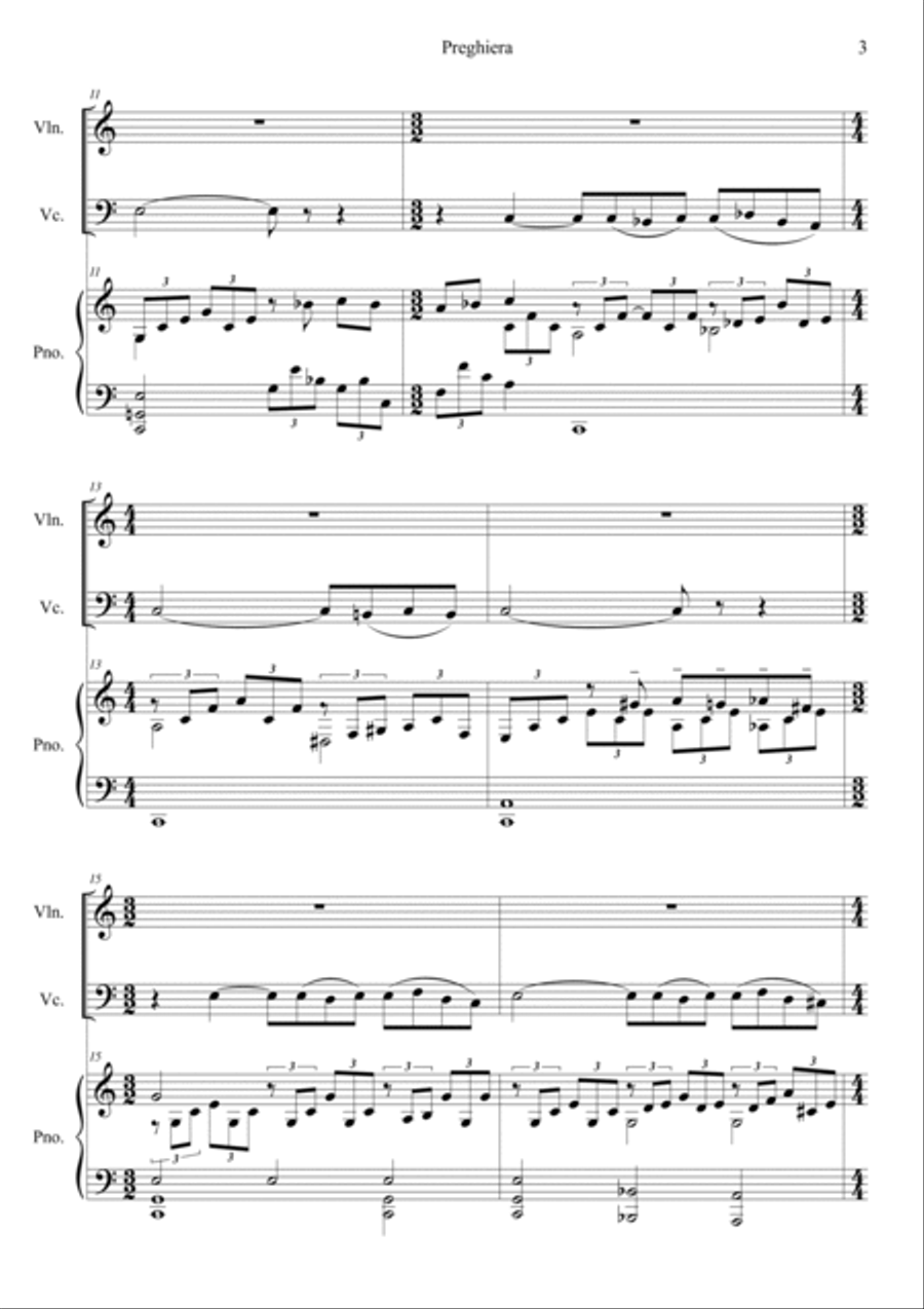 Preghiera (Piano concerto No.2 mov.2) Piano Trio scores gallery preview page 3