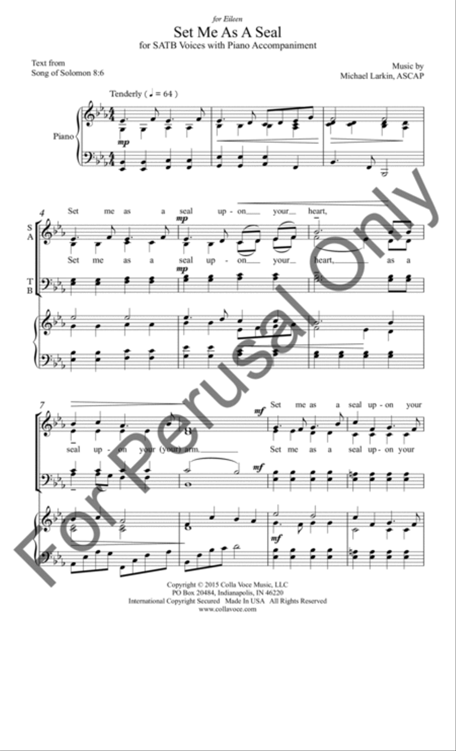 Set Me as a Seal 4-Part scores gallery preview page 2