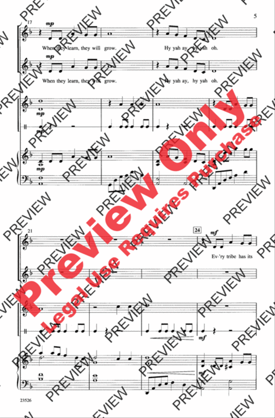 Tribal Song 2-Part scores gallery preview page 5