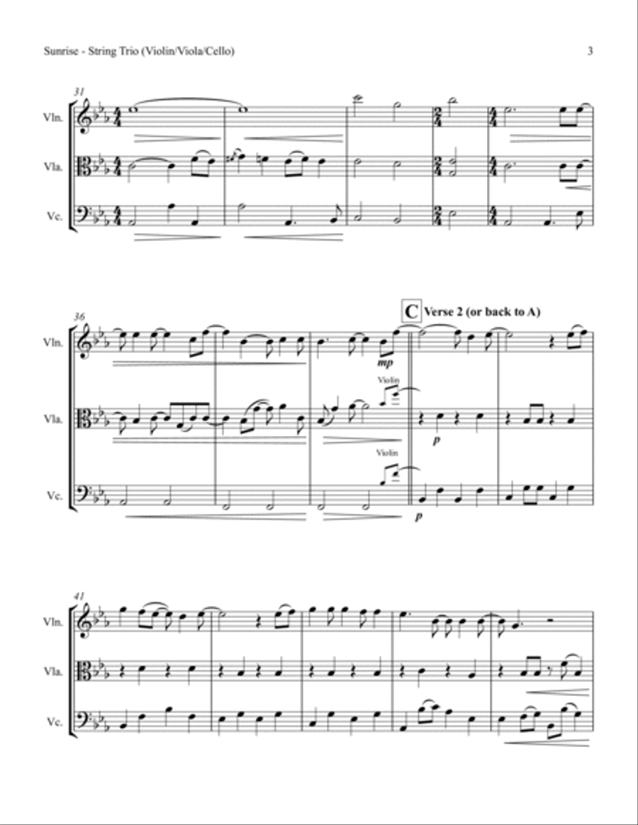 Sunrise String Trio scores gallery preview page 5