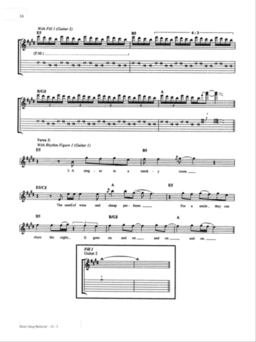 Don't Stop Believin' Guitar Tablature scores gallery preview page 3