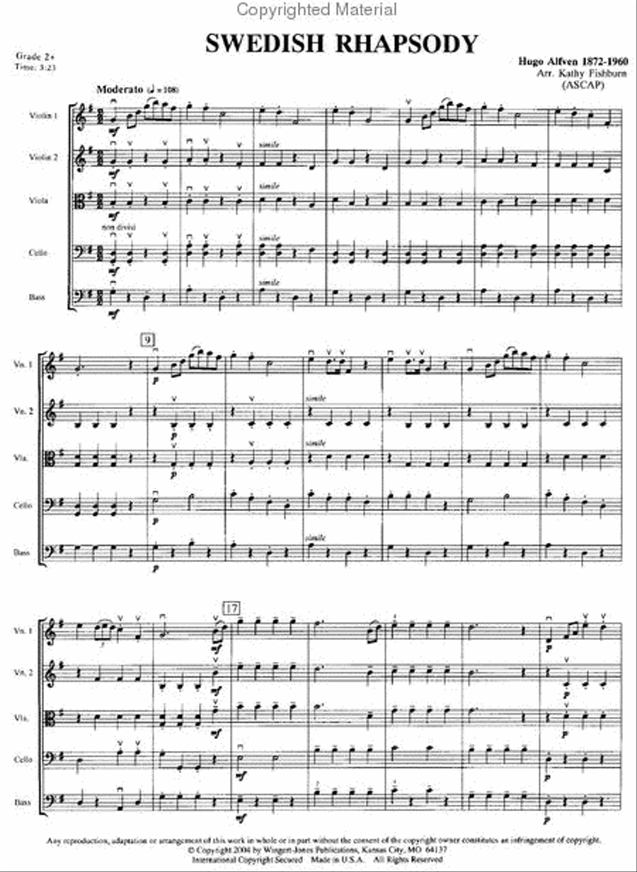 Swedish Rhapsody String Orchestra scores gallery preview page 2