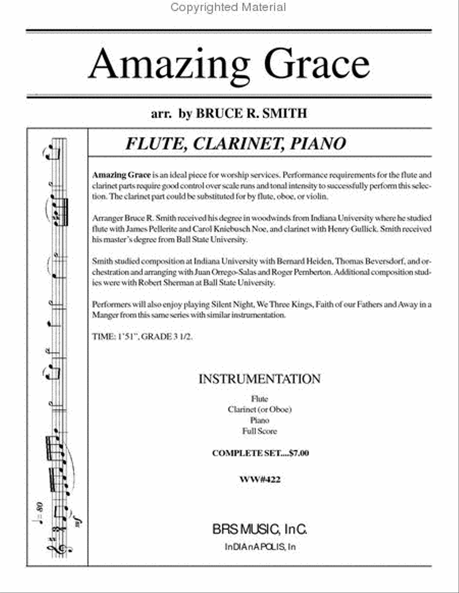 Amazing Grace Woodwind Ensemble scores gallery preview page 2
