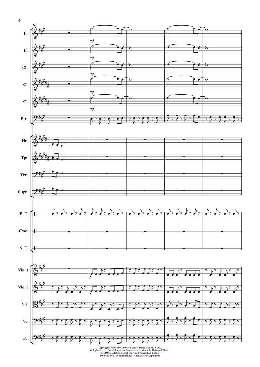 Viva La Vida Full Orchestra scores gallery preview page 4