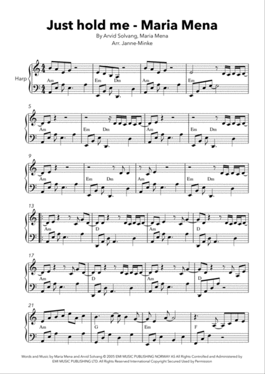 Just Hold Me Harp scores gallery preview page 2