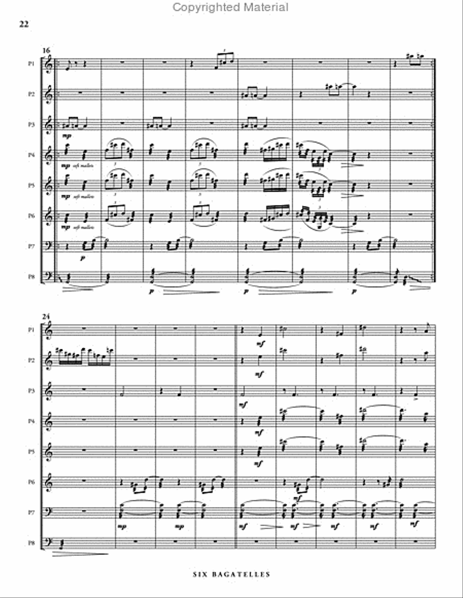 Six Bagatelles (score & parts) Percussion Ensemble scores gallery preview page 9