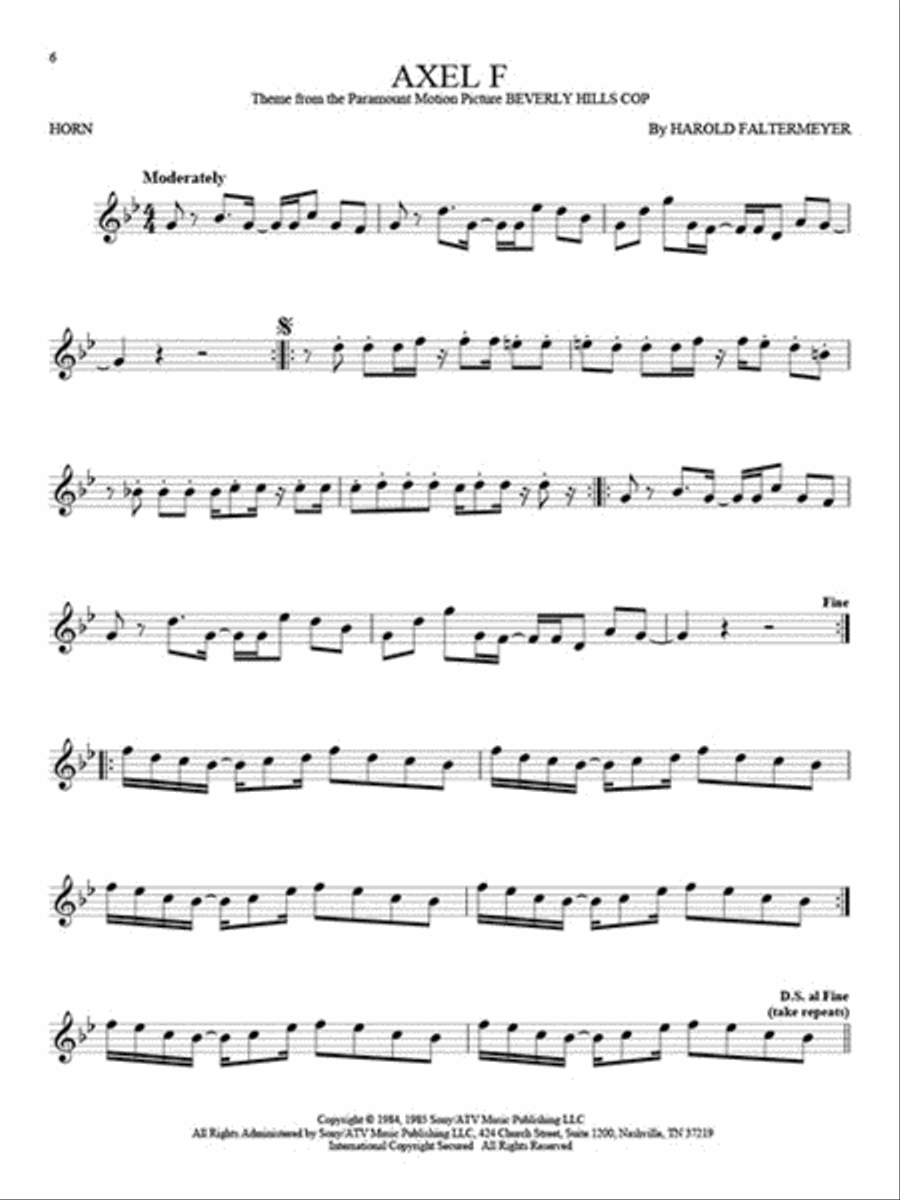 101 Movie Hits for Horn Collection / Songbook scores gallery preview page 5
