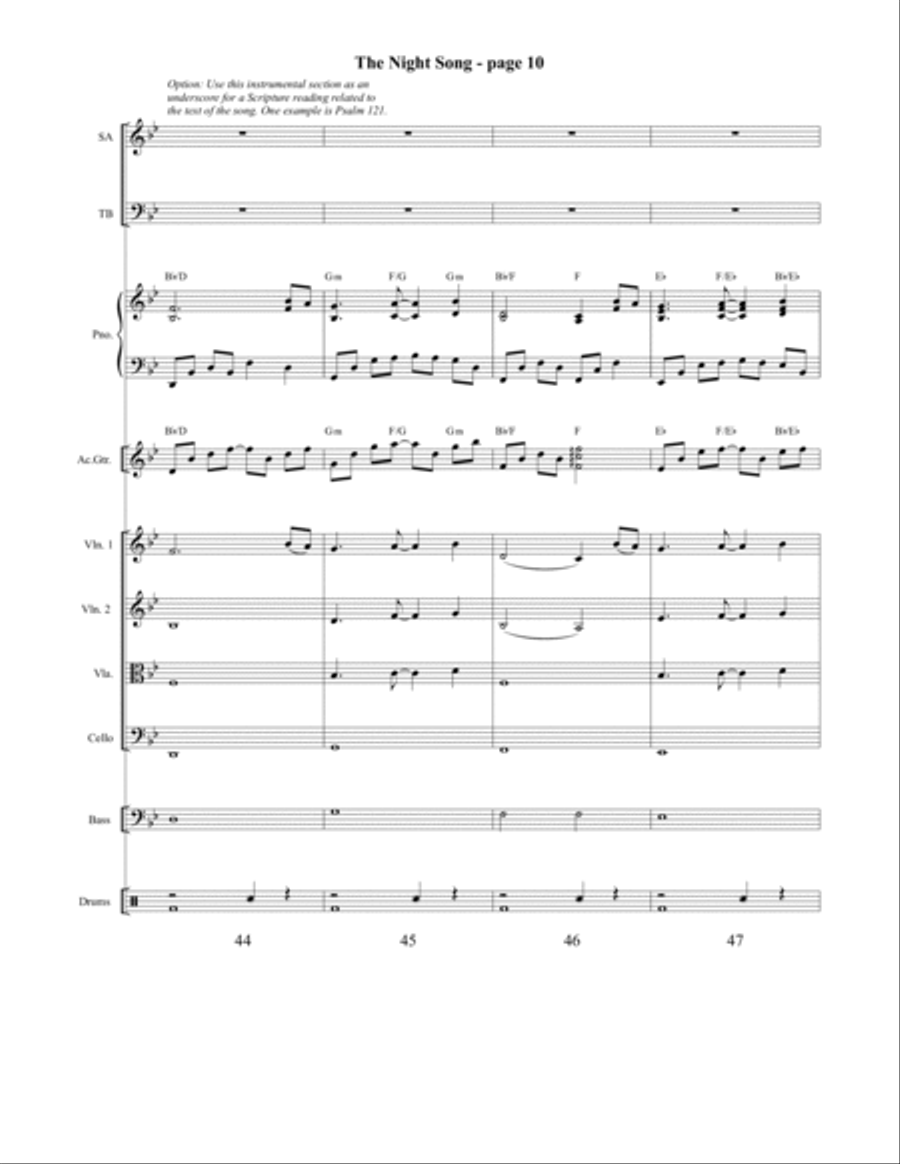 The Night Song 4-Part scores gallery preview page 11