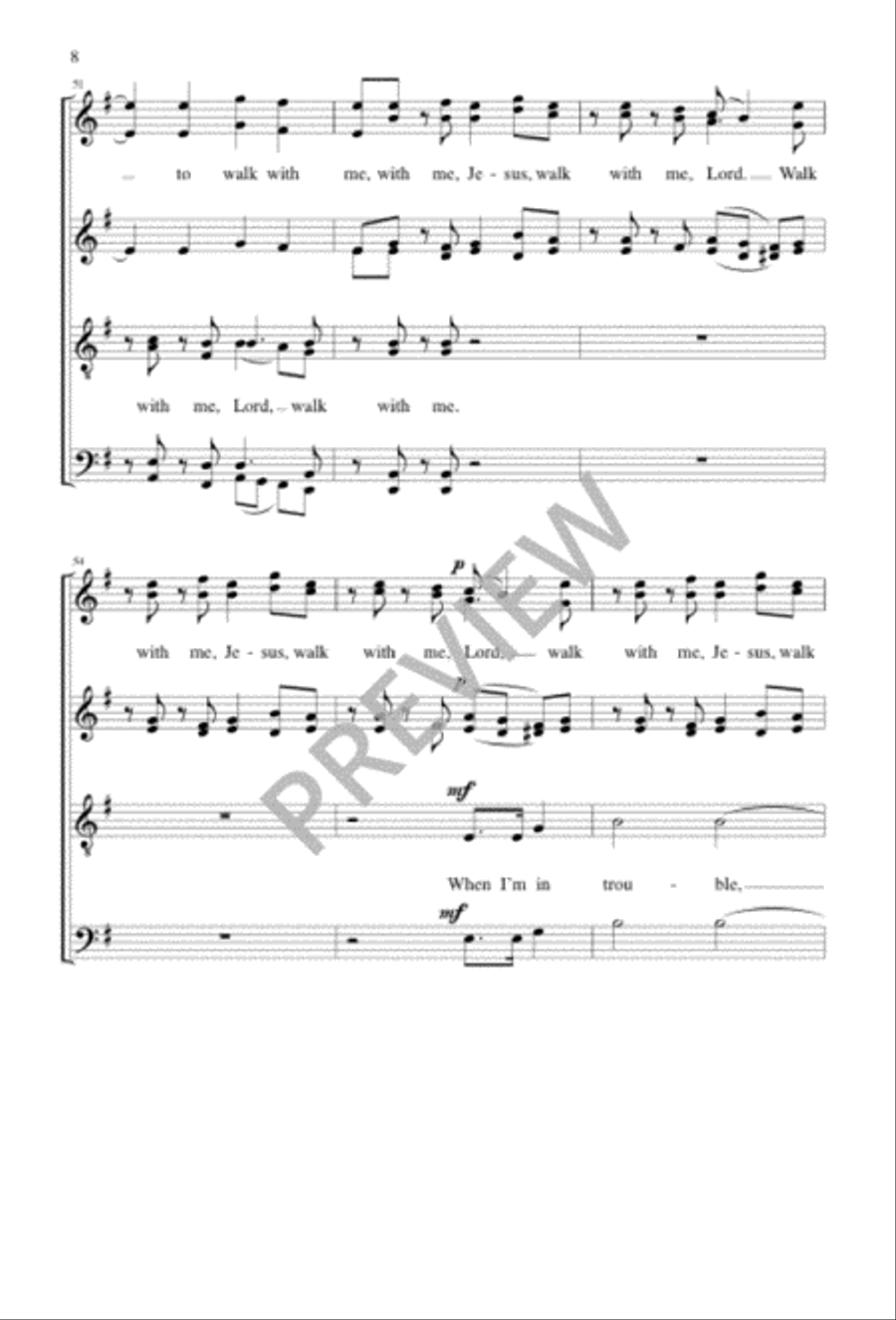 I Want Jesus to Walk with Me SSAATTBB scores gallery preview page 8