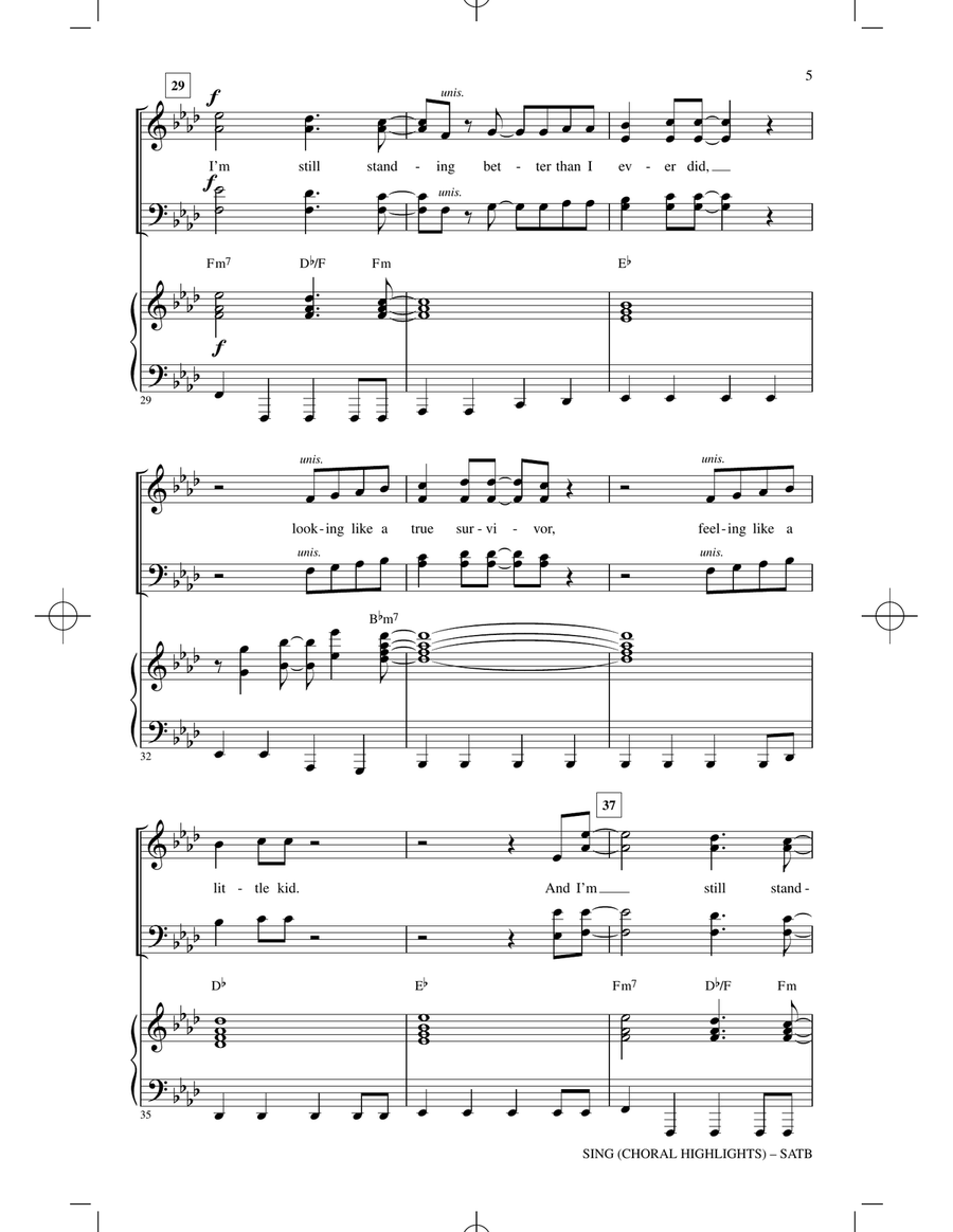 Sing (Choral Highlights) 4-Part scores gallery preview page 4