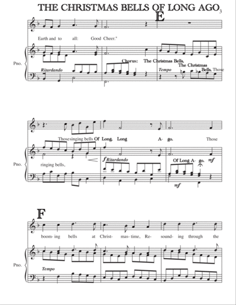 THE CHRISTMAS BELLS OF LONG AGO (Soprano/Tenor + Choir) Choir scores gallery preview page 3