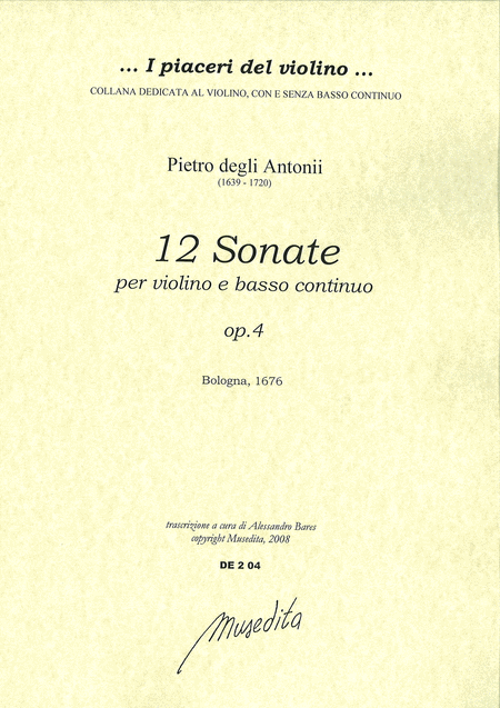 Violin Sonatas op. 4 (Bologna, 1676)