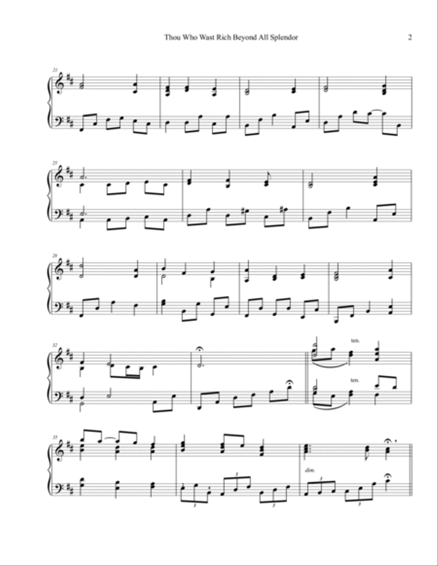Thou Who Wast Rich Beyond All Splendor - Piano Solo Piano Solo scores gallery preview page 2