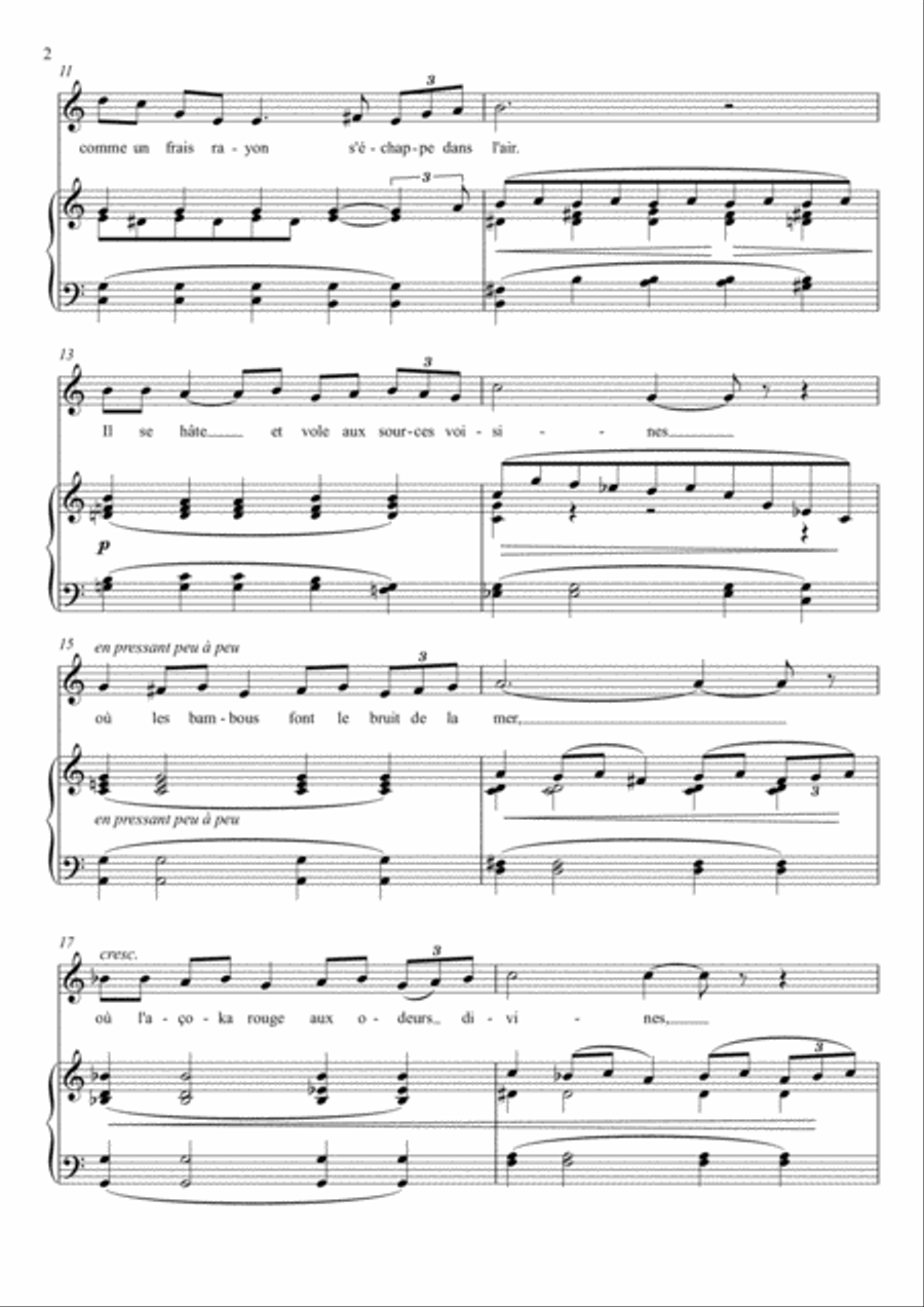 Le Colibri (C Major) Voice scores gallery preview page 3