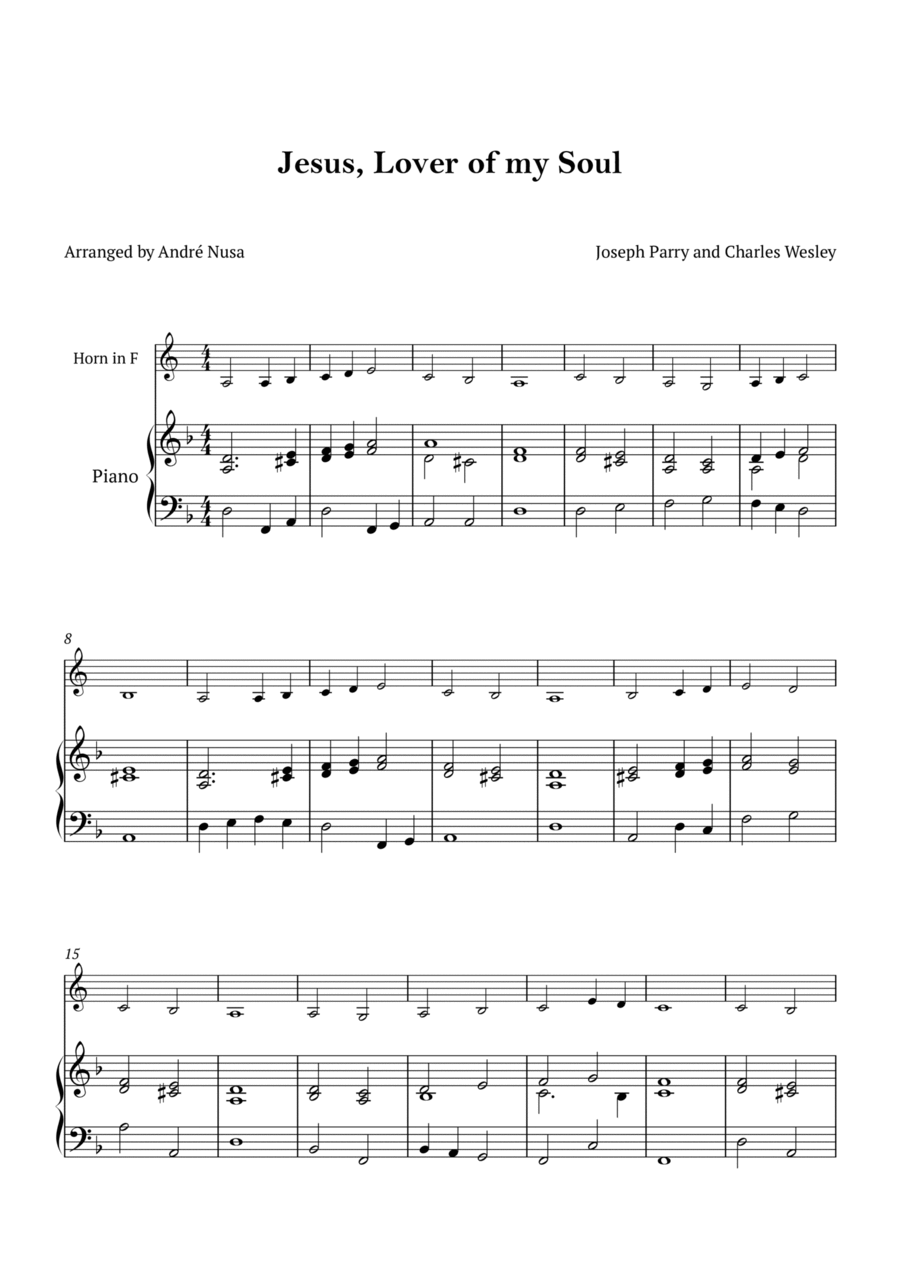 Jesus, Lover of my Soul Horn scores gallery preview page 1