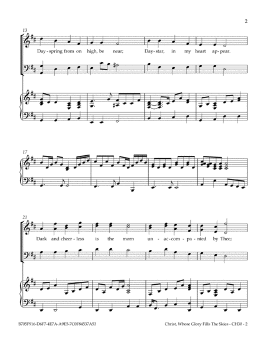 Christ, Whose Glory Fills The Skies 4-Part scores gallery preview page 3