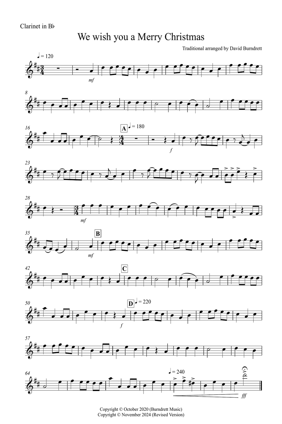 We Wish You a Merry Christmas for Clarinet and Bassoon Duet Woodwind Duet scores gallery preview page 3