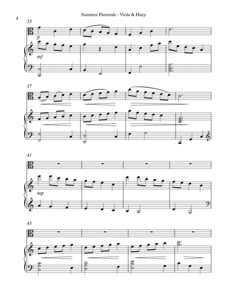 Summer Pastorale, Duet for Viola & Harp by Serena O'Meara String Duet - Digital Sheet Music