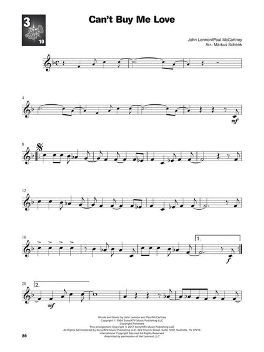 Hören, lesen & spielen - The Beatles - Spielbuch Euphonium scores gallery preview page 4