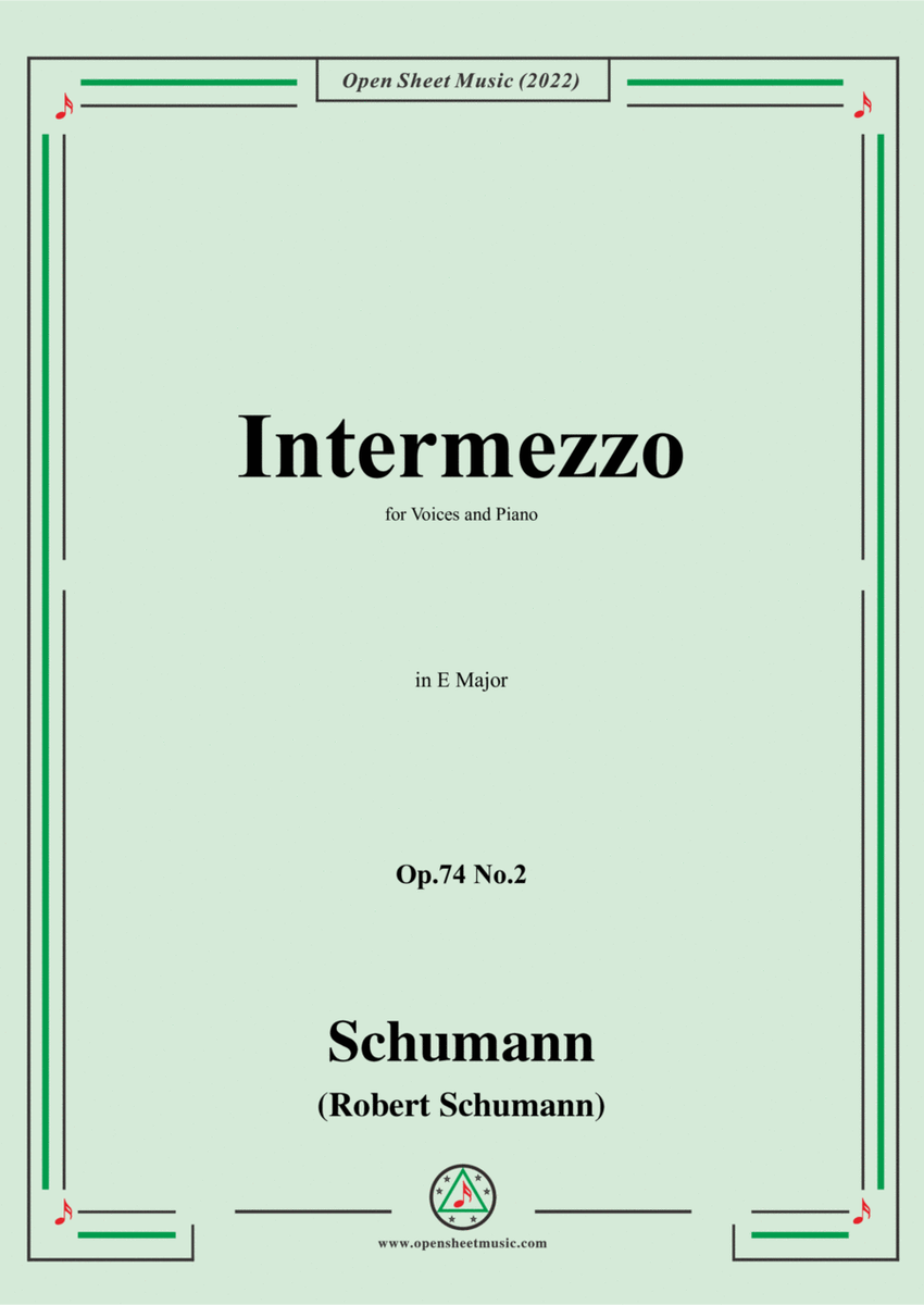 Schumann-Intermezzo,Op.74 No.2,in E Major image number null