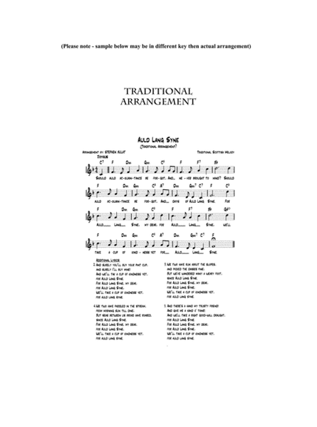 Auld Lang Syne - Lead sheet arranged in traditional and jazz style (key of F)