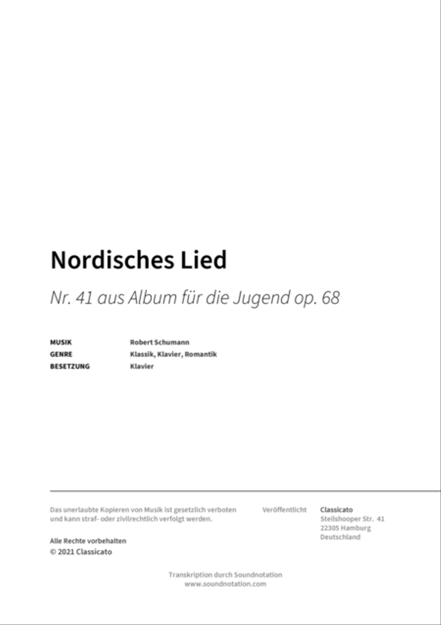 Nordisches Lied Piano Solo scores gallery preview page 2