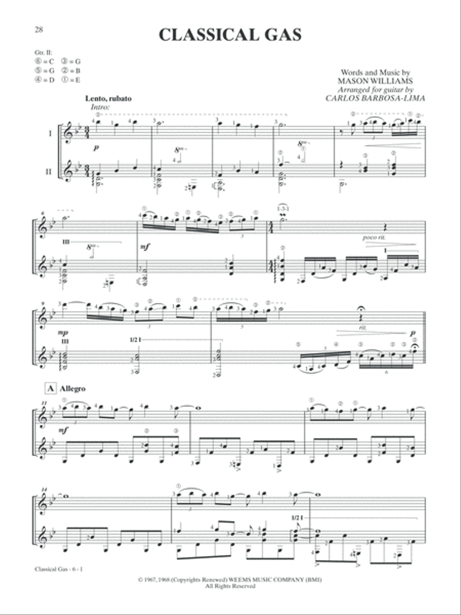 North by South -- Carlos Barbosa-Lima Plays the Music of Mason Williams Classical Guitar scores gallery preview page 5