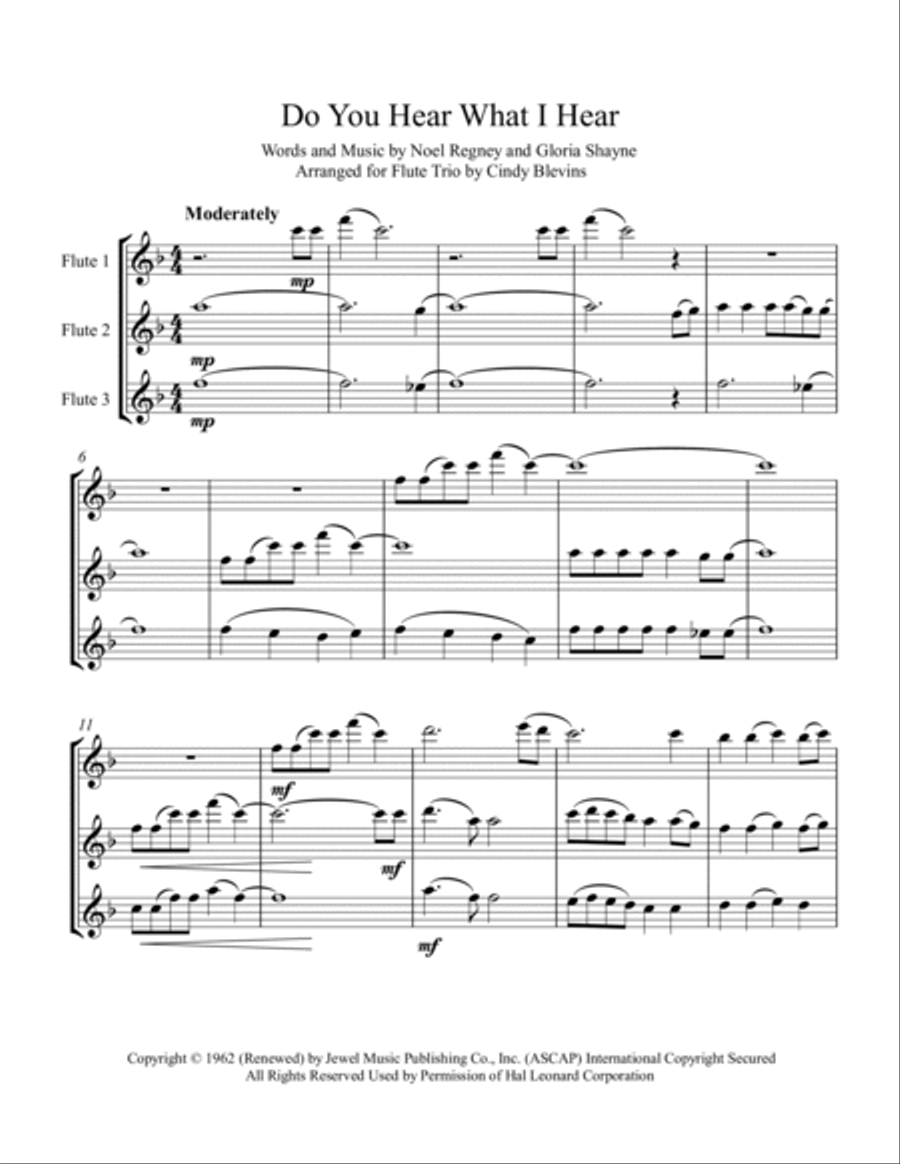 Do You Hear What I Hear Flute Trio scores gallery preview page 2