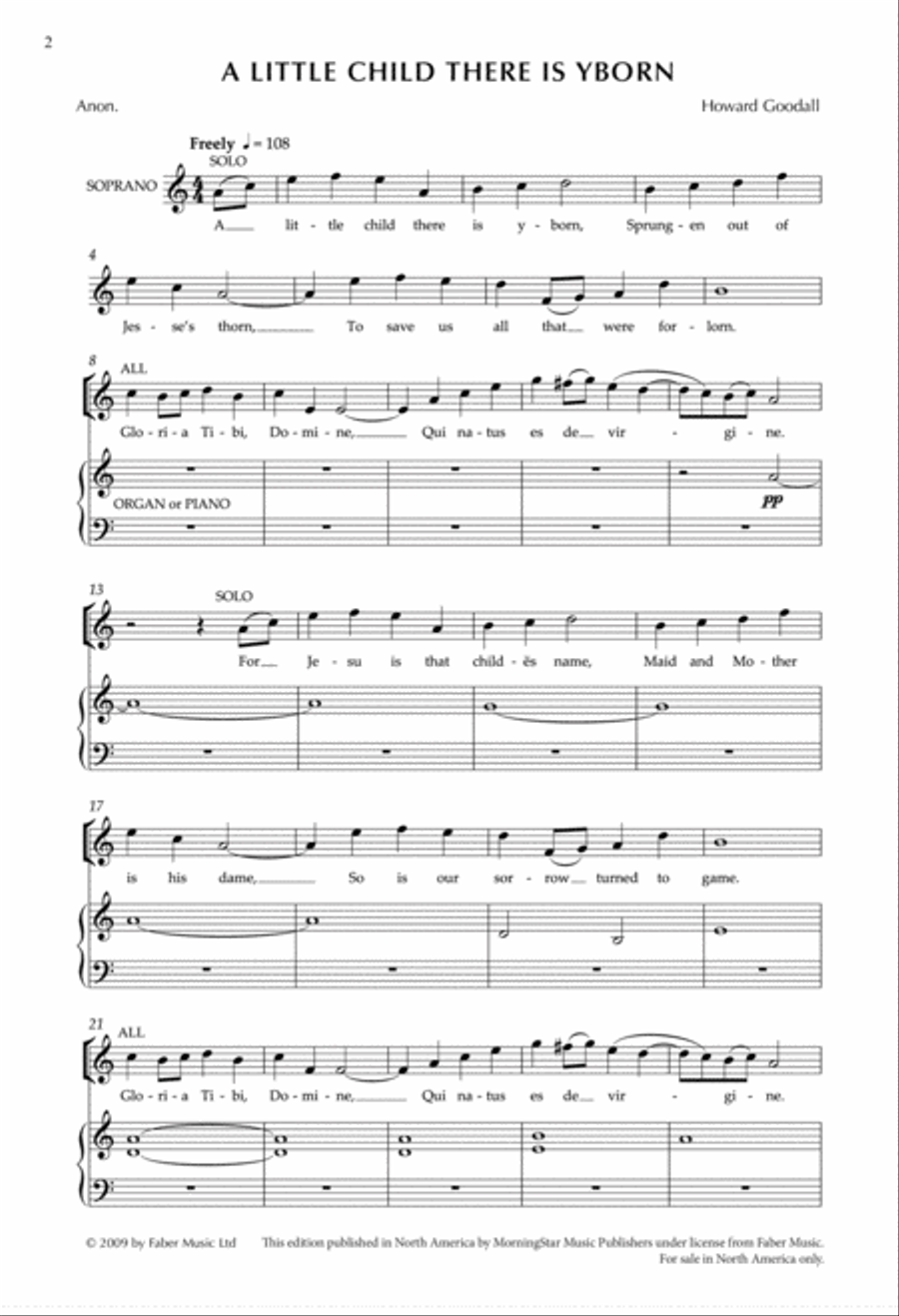 A Little Child There Is Yborn Unison Choir scores gallery preview page 2