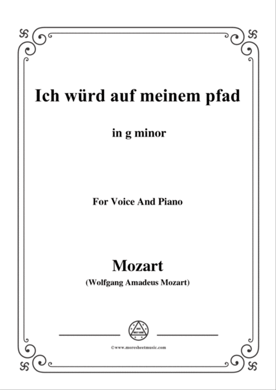 Mozart-Ich würd auf meinem pfad,in g minor,for Voice and Piano Voice Solo scores gallery preview page 1