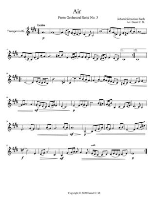 Air for Bb trumpet and piano (simplified)