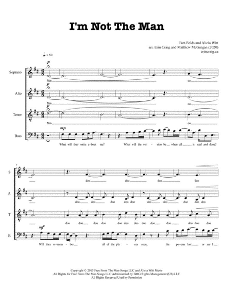 I'm Not The Man 4-Part scores gallery preview page 1