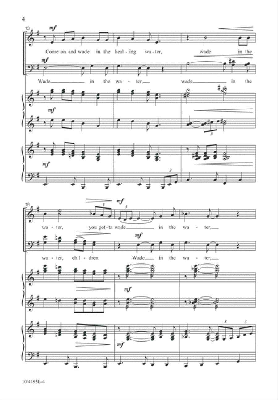 Wade in the Water Wade in the Water 4-Part scores gallery preview page 5