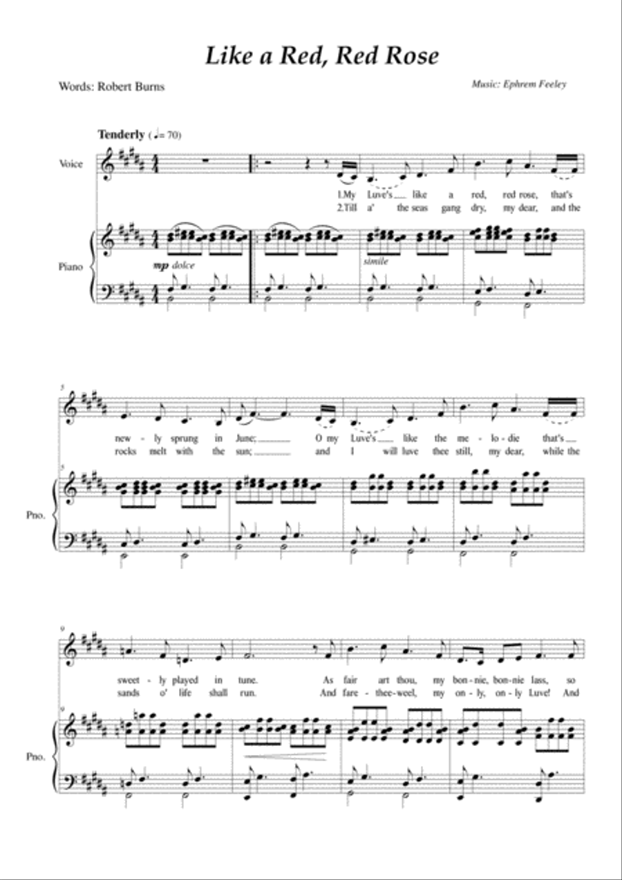 Like a Red, Red Rose Like a Red, Red Rose Voice scores gallery preview page 2