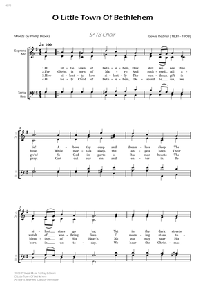O Little Town Of Bethlehem - SATB Choir