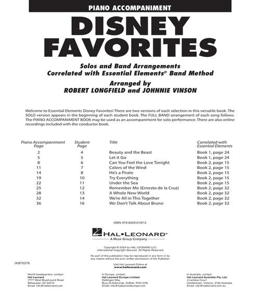 Essential Elements Disney Favorites
