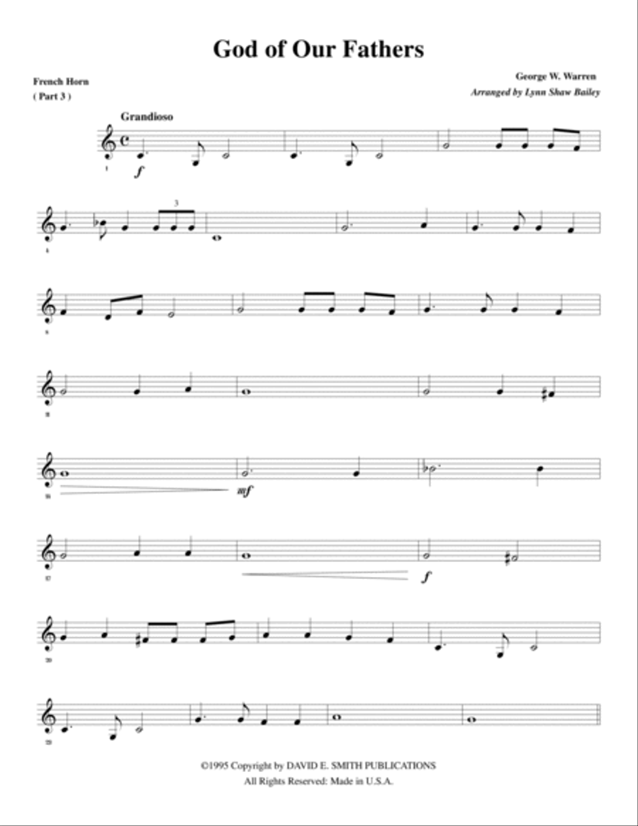 God Of Our Fathers Fanfare Brass Quartet scores gallery preview page 5