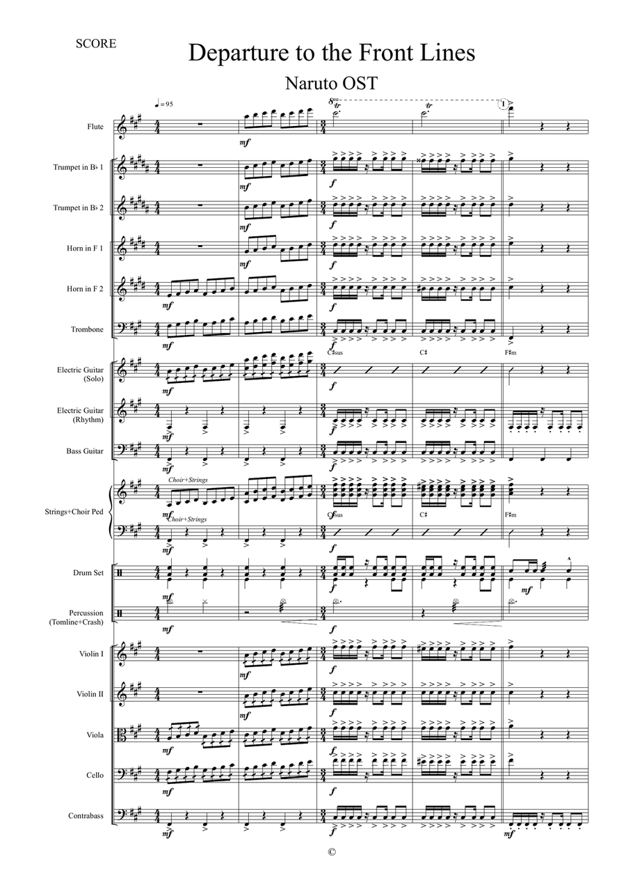 Departure To The Front Lines Chamber Orchestra scores gallery preview page 1