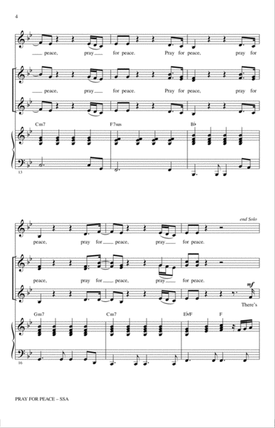 Pray For Peace SSA scores gallery preview page 3