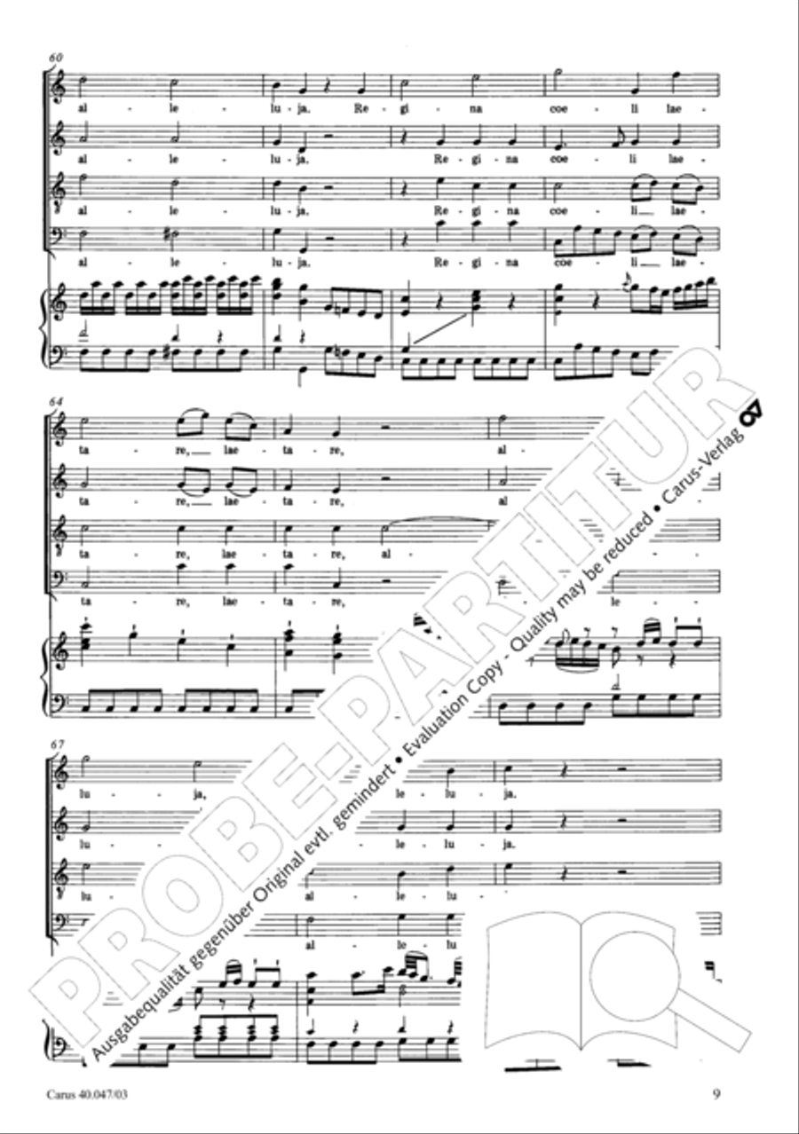 Regina coeli in C major 4-Part scores gallery preview page 10