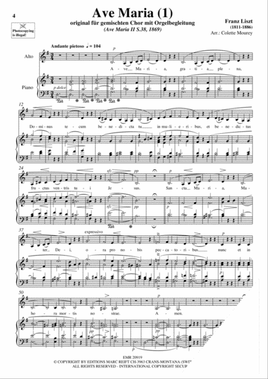 100 Ave Maria Volume 6 Alto Voice scores gallery preview page 4