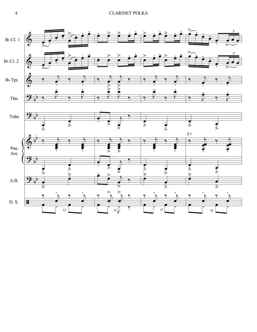 CLARINET POLKA - GERMAN BAND - OKTOBERFEST CLARINET POLKA - GERMAN BAND - OKTOBERFEST Small Ensemble scores gallery preview page 4