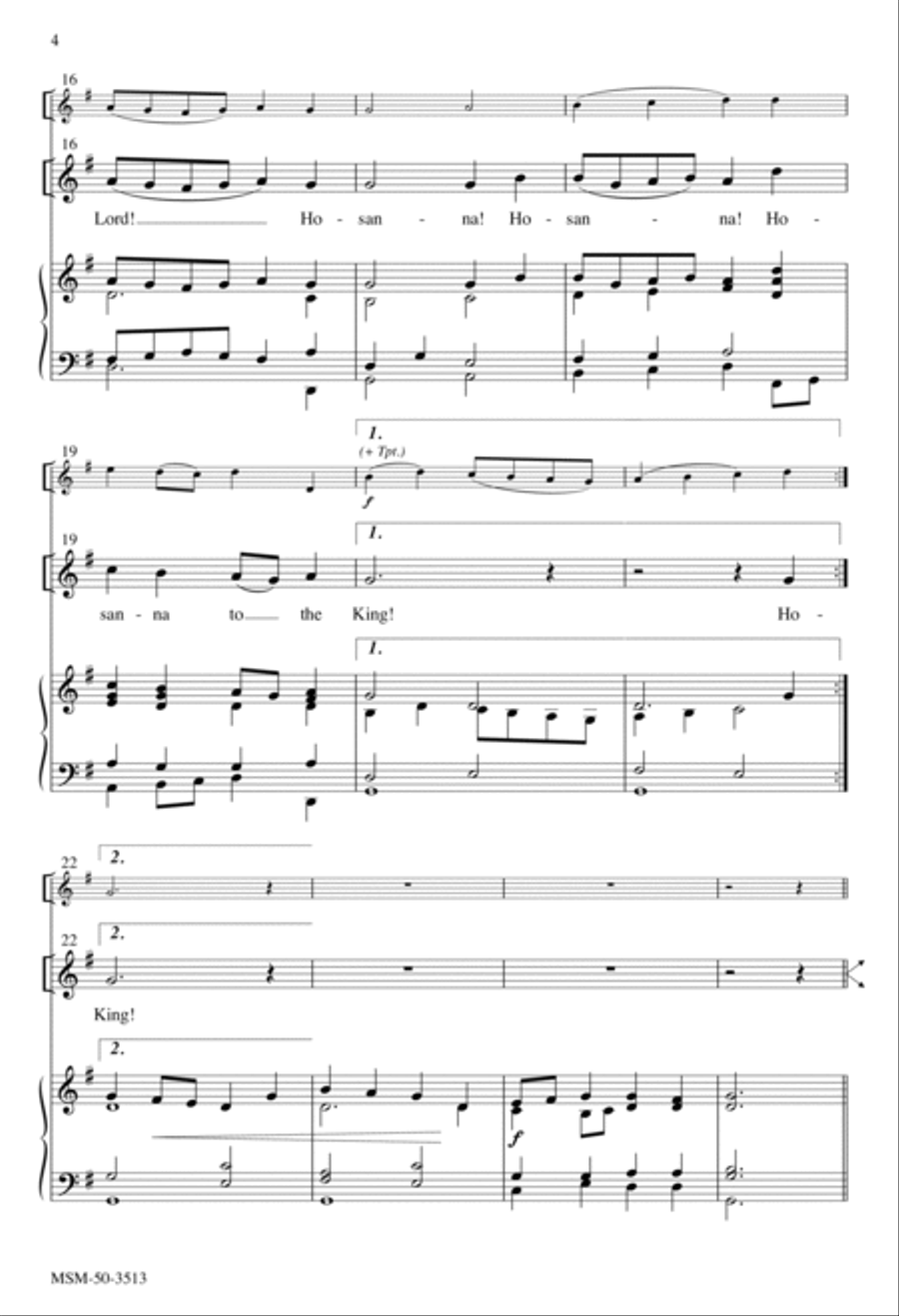 Hosanna, Hosanna! Hosanna, Hosanna! 4-Part scores gallery preview page 4