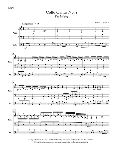 Cello Canto No. 1, "The Lullaby"
