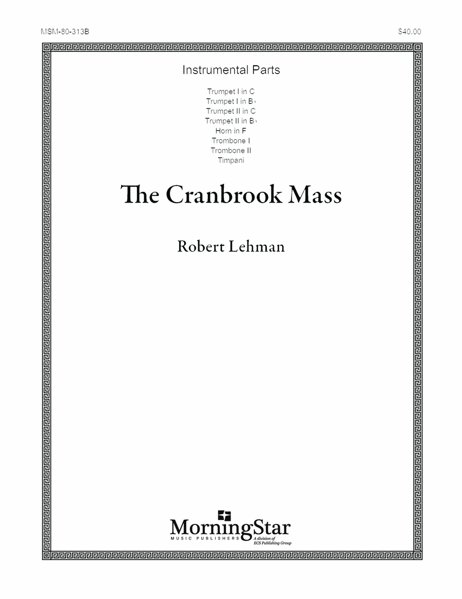 The Cranbrook Mass Choir scores gallery preview page 1