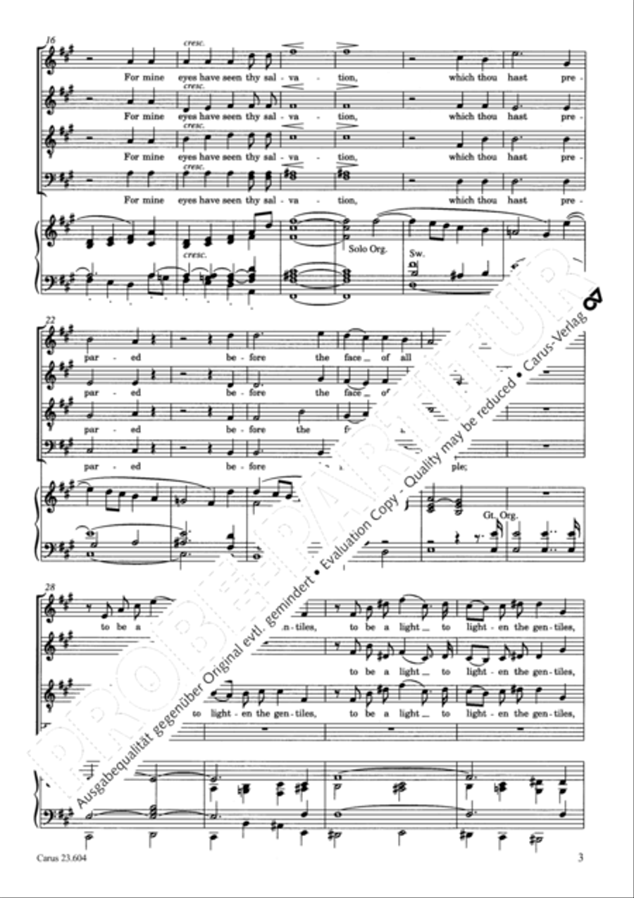 Nunc dimittis in A 4-Part scores gallery preview page 4