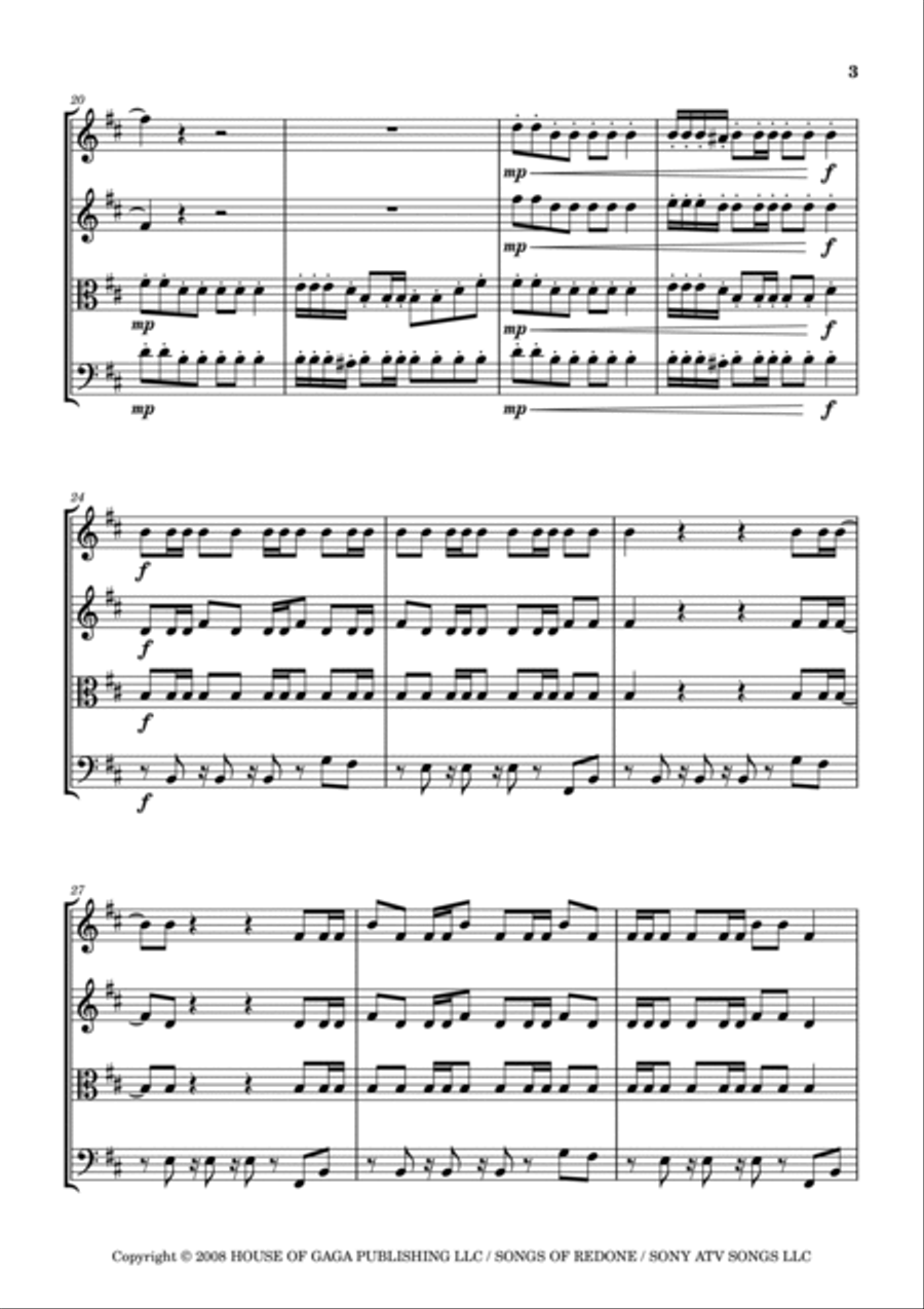 Love Game String Quartet scores gallery preview page 3