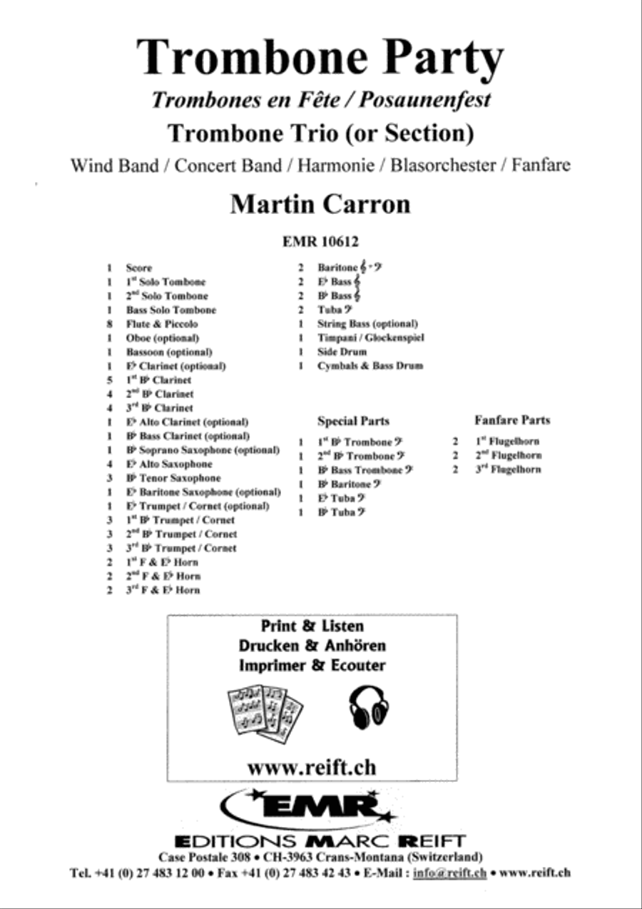 Trombone Party Trombone Party Concert Band scores gallery preview page 2