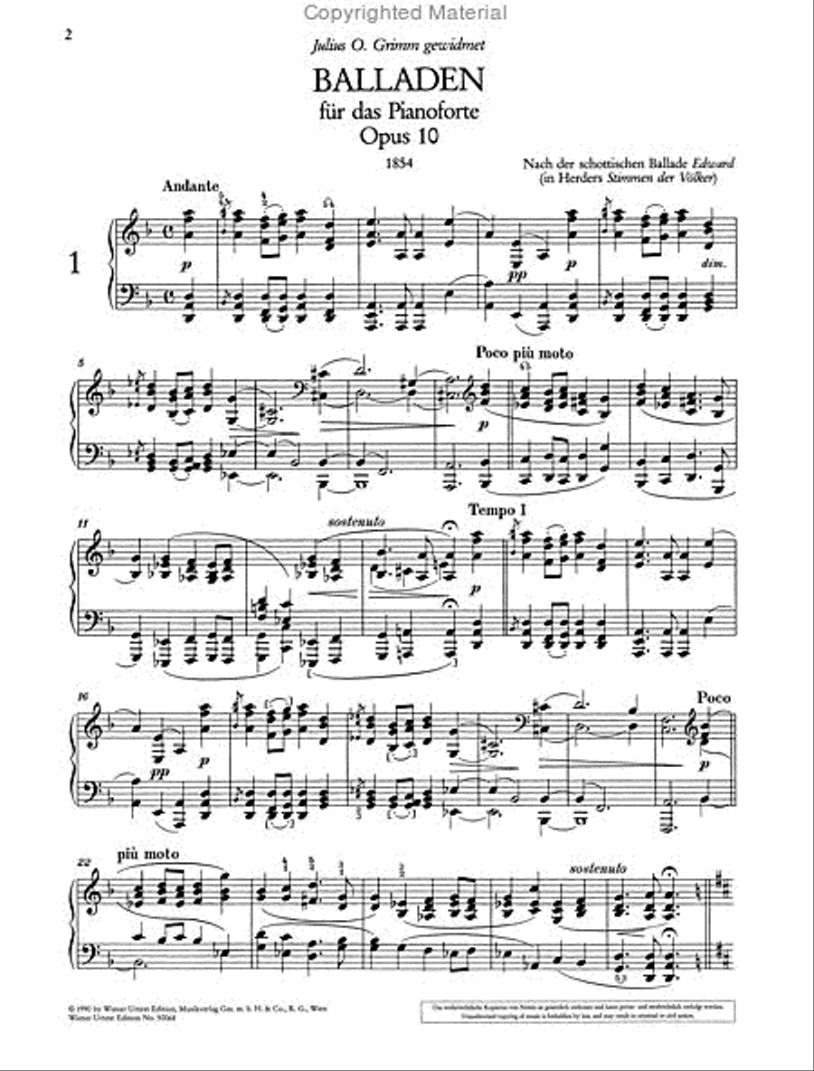 Ballads for Piano Op. 10