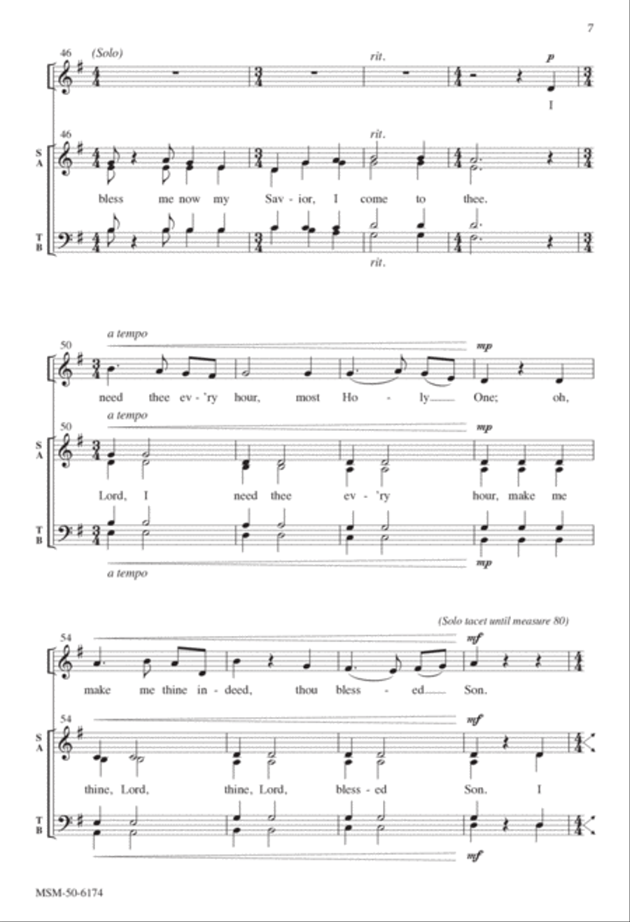 I Need Thee Every Hour Divisi scores gallery preview page 5